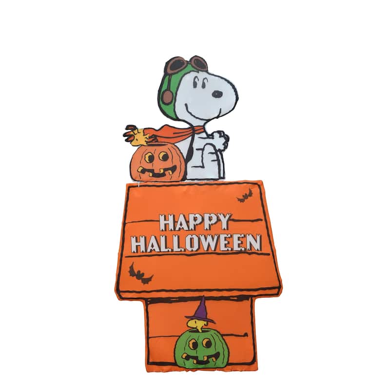 36" Peanuts L2D PreLit LED Snoopy Halloween Doghouse
