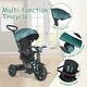 preview thumbnail 5 of 12, Baby Tricycle,6 in 1 Trike with Retractable Canopy,Adjustable Push Handle,Rotatable Seat ,Detachable Guardrail,Rear Basket