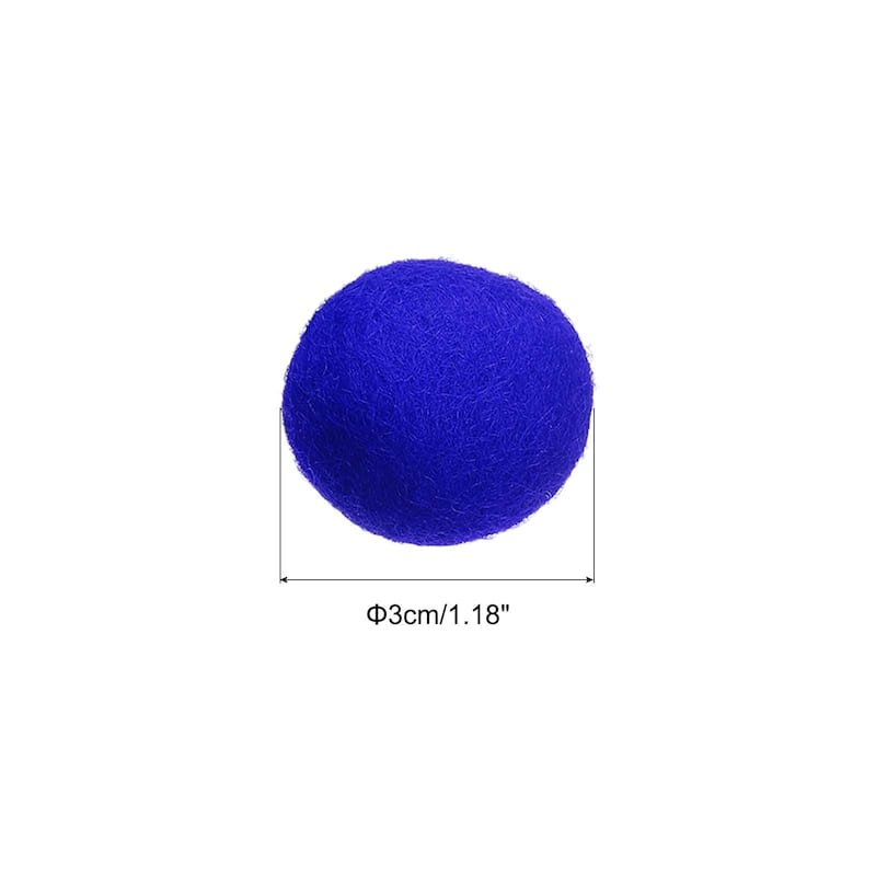 Wool Felt Balls Beads Woolen Fabric 3cm 30mm for Home Crafts 5Pcs - Blue