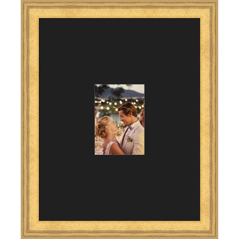 Owen Picture Frame, Photo Frame - 16x20 Matted Black 5x7 - Owen Gold