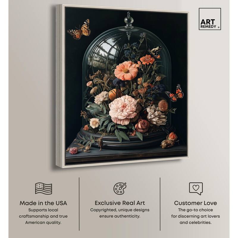 Bell Jar Garden I Canvas by Art Remedy