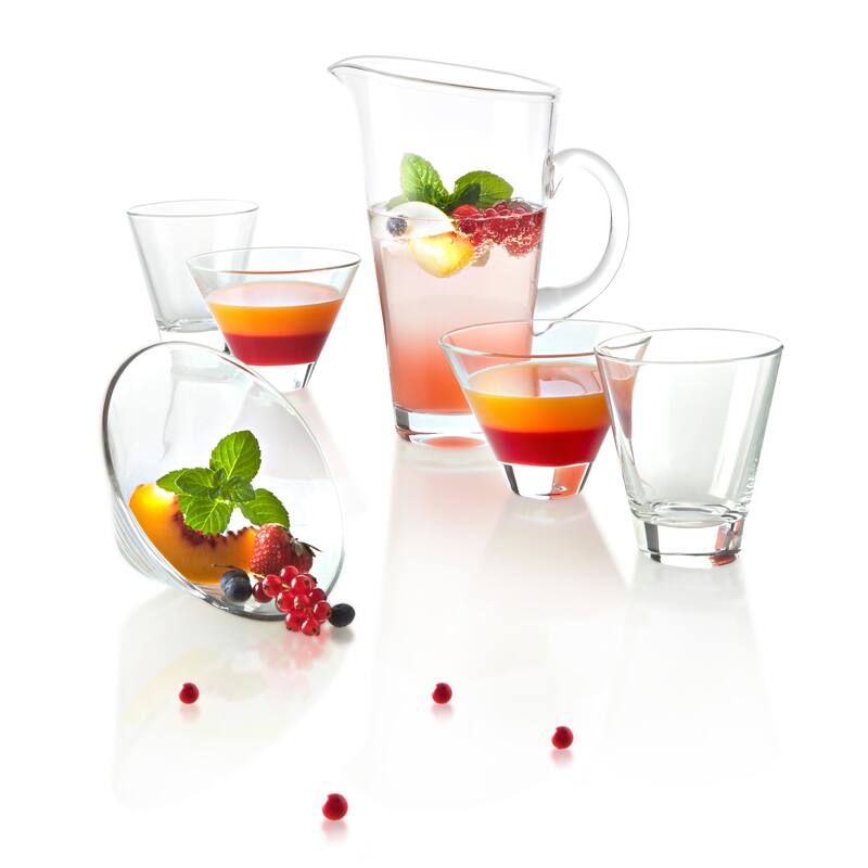 Glass Martini Stemless Glasses-Set of 6-11 Oz.