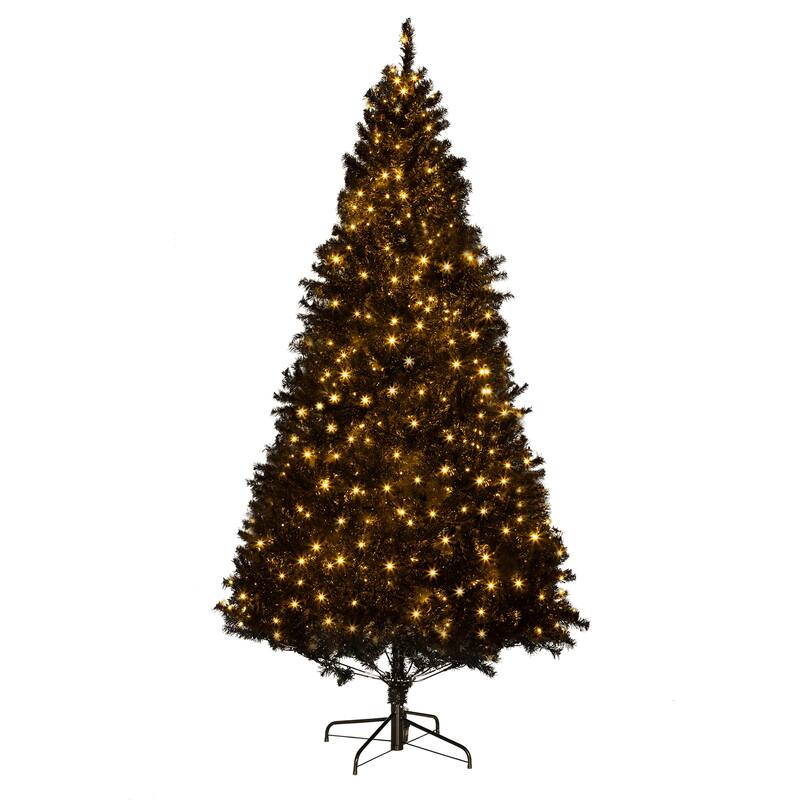 7.5ft Artificial Christmas Tree with Warm White LED Lights and Realistic Tips