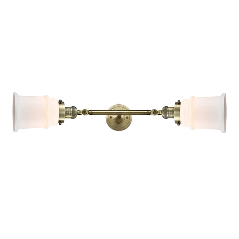 Innovations Lighting Canton 2 Light 25" Wide Bathroom Vanity Light - Antique Brass / Matte White