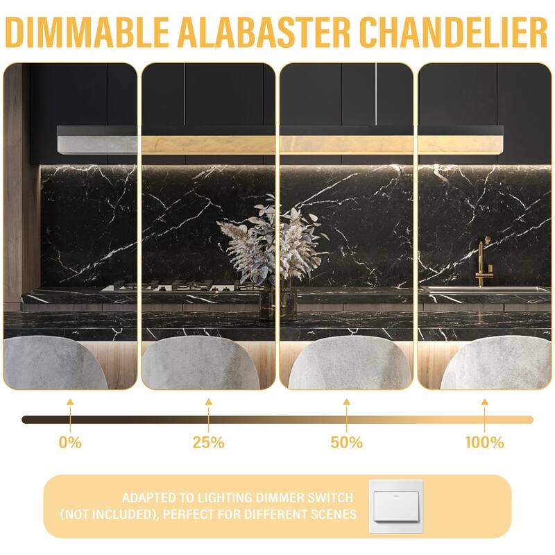 KAYLA Alabaster Pendant Light 1200 - 1800 Matte Black/Gold