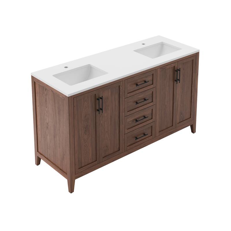 Fresca FCB4260-U Silas 60" Free Standing Double Basin Vanity Set with