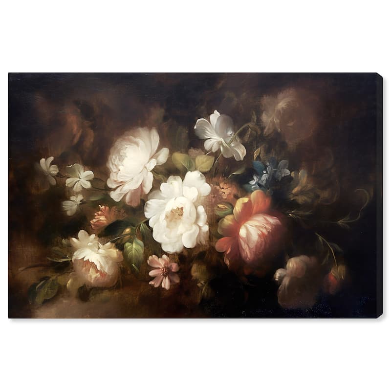 Wynwood Studio Canvas Classic and Figurative A Classic of a Bouquet White and Dark Brown Traditional Wall Art Canvas Print