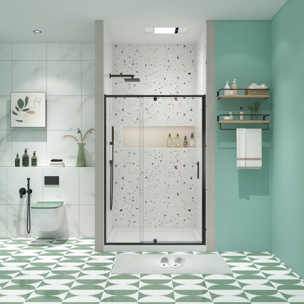 Pivot Frame Sliding Shower Door with 6mm Tempered Glass