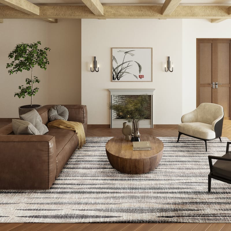 Indoor/Outdoor Waverly Modern Stripes Washable Rug