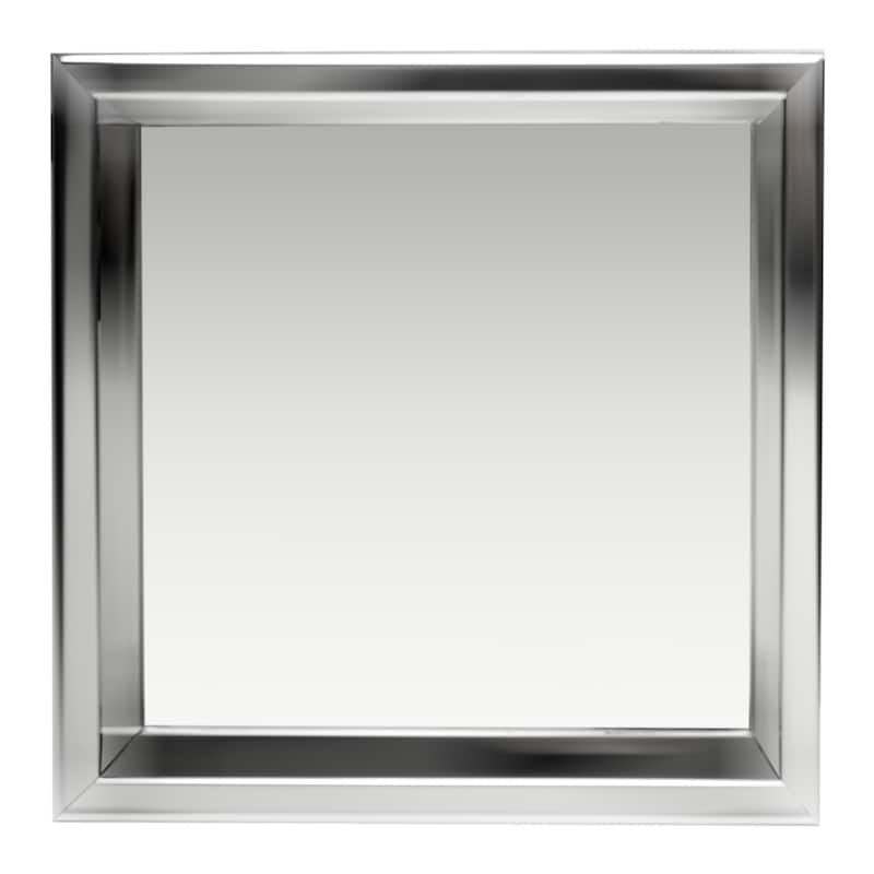 ALFI brand 12 x 12 Polished Stainless Steel Square Single Shelf Bath Shower Niche - Grey