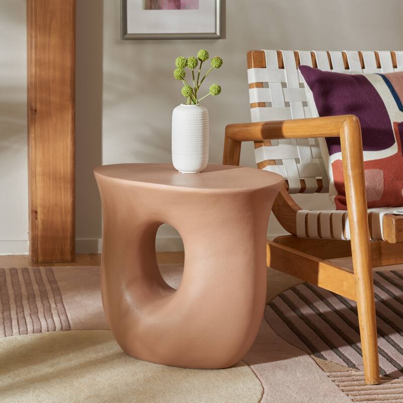 SAFAVIEH Irelyn Accent Table (Fully Assembled) - 18"W x 13"D x 17"H - Terracotta