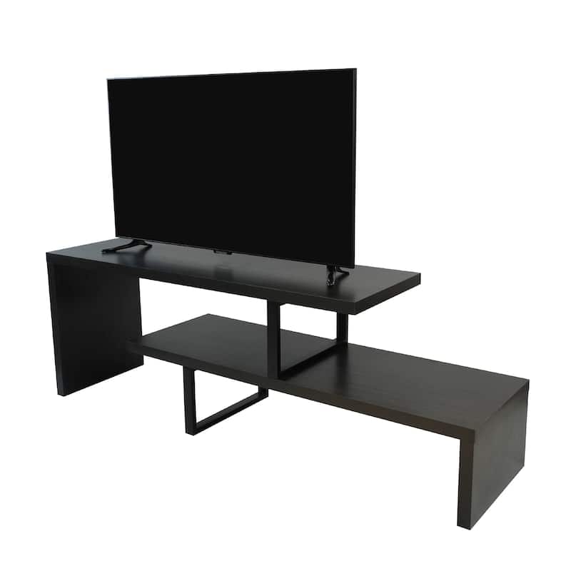 Orford Minimalist Modern MDF Wooden Shelves TV Console Entertainment Stand with Iron Legs Low Maintenance