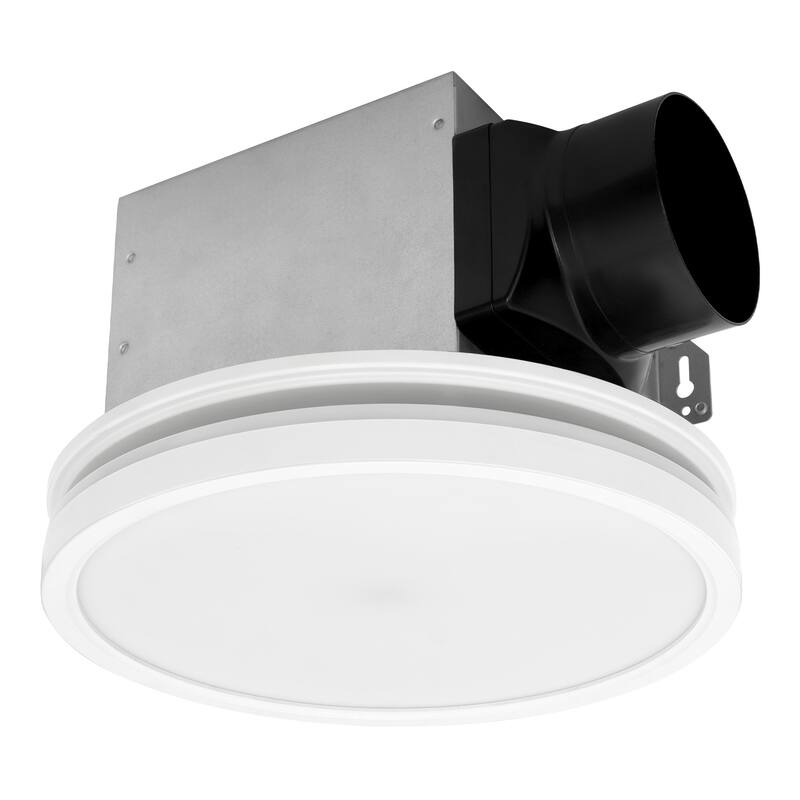 Akicon Bathroom Exhaust Fan with Light, 18W Dimmable 3CCT LED Light with 3.5W Night Light - White