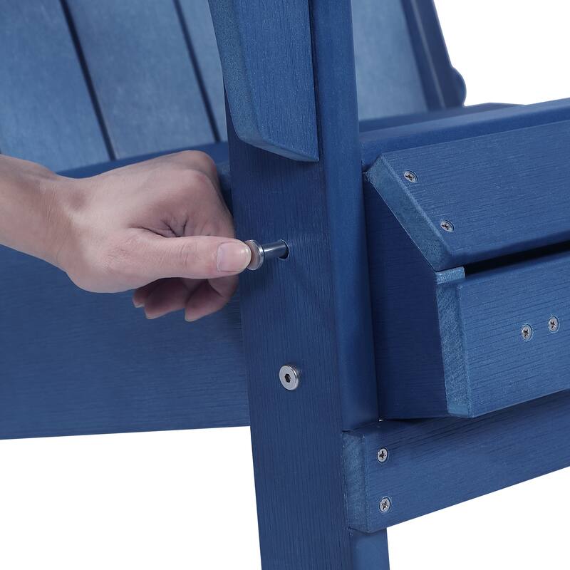 Seaton Folding Poly Adirondack Chair with Pull-out Ottoman