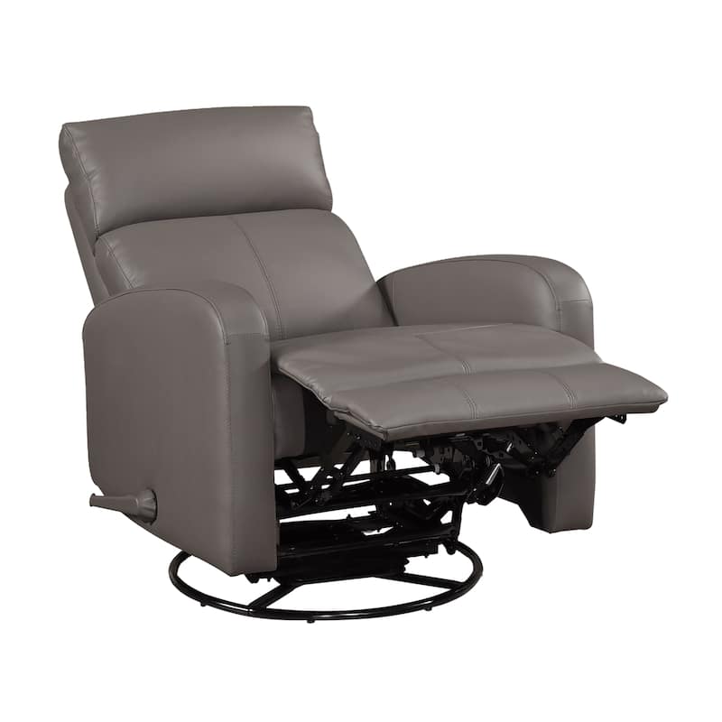 Creek 31.5" Leather Manual Swivel Glider Recliner - 360-Degree Swivel