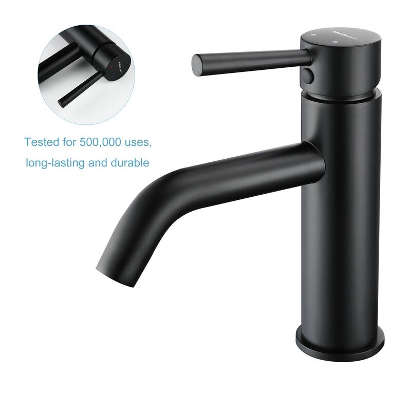 Single Hole Bathroom Sink Faucet with Single-Handle in Black / Gold, Deck-mounted