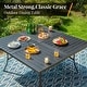 preview thumbnail 4 of 18, MAISON ARTS Patio Dining Set 9 Pieces, Outdoor Dining Set for 8, 60" Square Metal Dining Table with 8 Textilene Dining Chairs