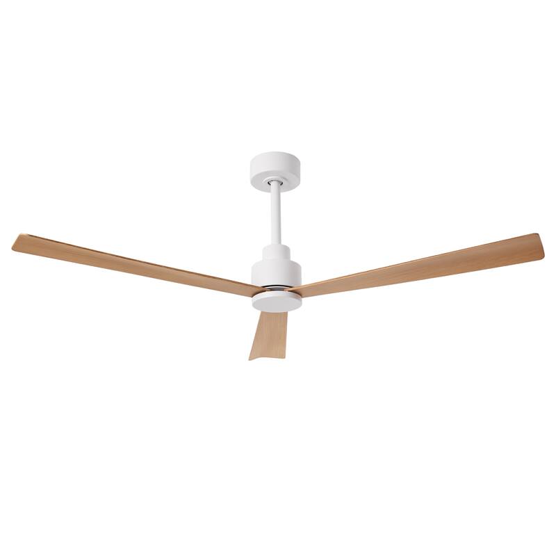 52 in. Matte Black Industrial Reversible DC Motor Ceiling Fan - 52" L x 52" W x 11.6" H