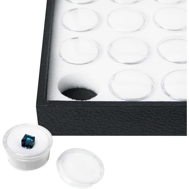 Glass Top Jewelry Display Case with Removable 50 Gem Jars - S