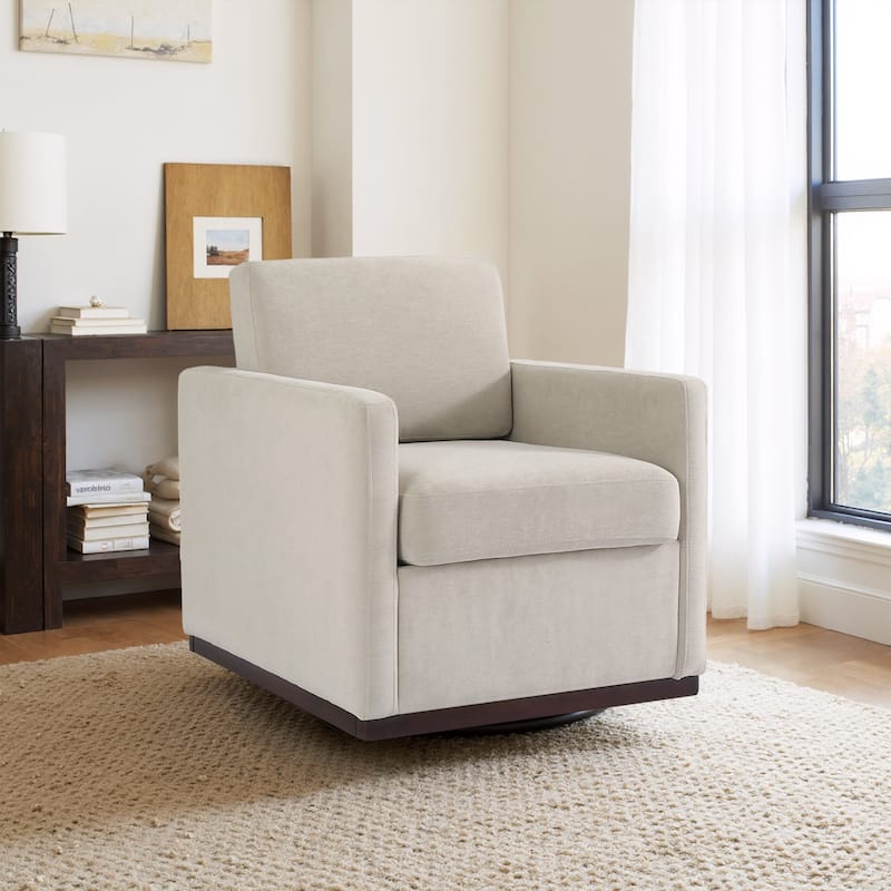 Modern Upholstered Swivel Accent Arm Chair - Sand