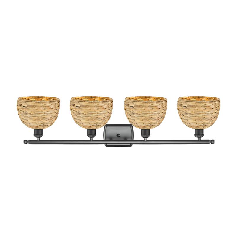 Innovations Lighting 516-4W-12-38 Woven Rattan Vanity Woven Rattan 4