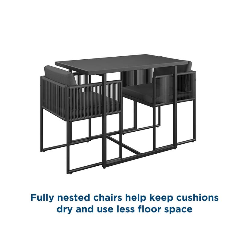 GDFStudio - Modern Nesting Outdoor Bistro Set with Resin Weave