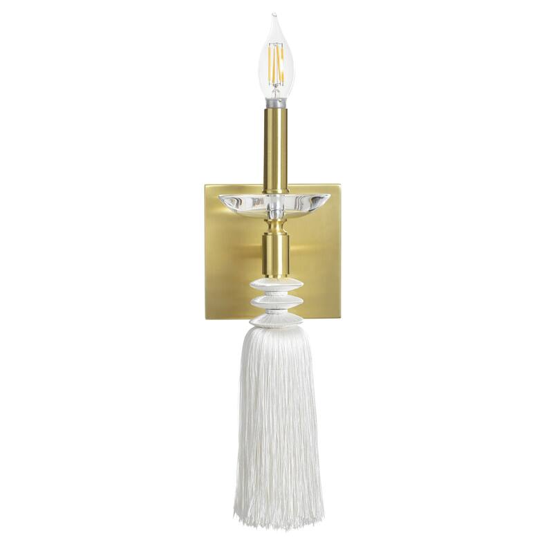 StyleCraft Marquette Tassel Wall Sconce - 5"W x 5"D x 14.5"H - Polished Gold