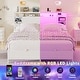 preview thumbnail 67 of 75, Bed Frame with Charging Station and RGB LED Lights, Sturdy Platform Bed with Storage Headboard,