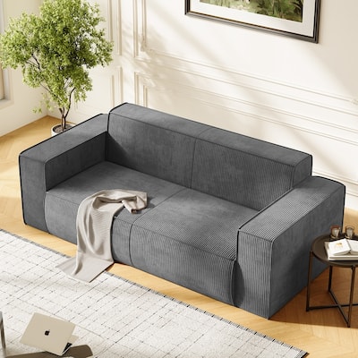 Mixoy Modern Velvet Fabric Loveseat Sofa with Legless Design&Widened Armrest,Upholstered 2-Seater Couch for Living Room