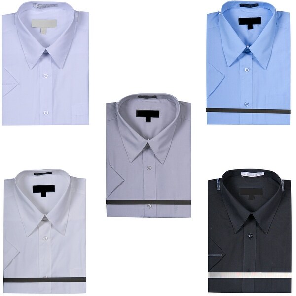 Men's Basic Short Sleeve Dress Shirt Solid Color. Opens flyout.