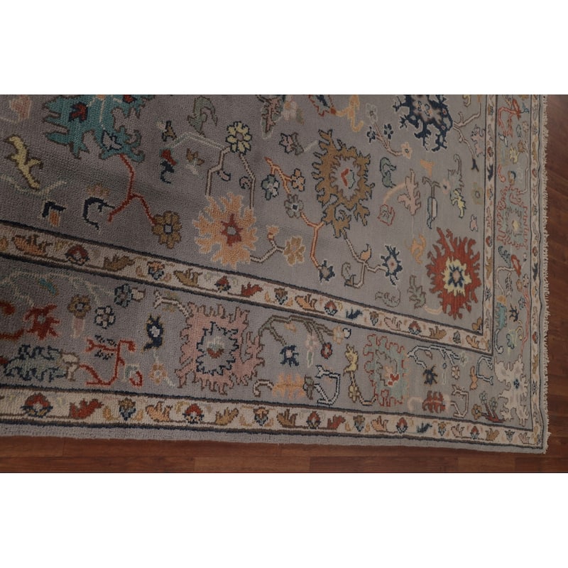 Floral Oushak Indian Area Rug Handmade Wool Carpet - 7'8"x 9'10"
