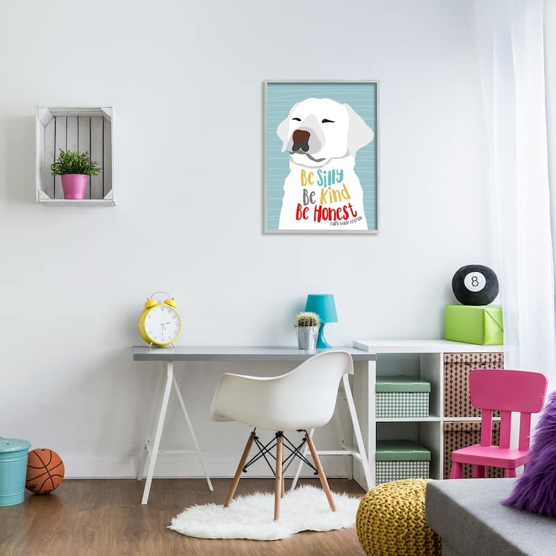 Stupell Be Silly Be Kind Be Honest Dog Framed Wall Art, 11x14, Design By Artist Ginger Oliphant - Multi-color