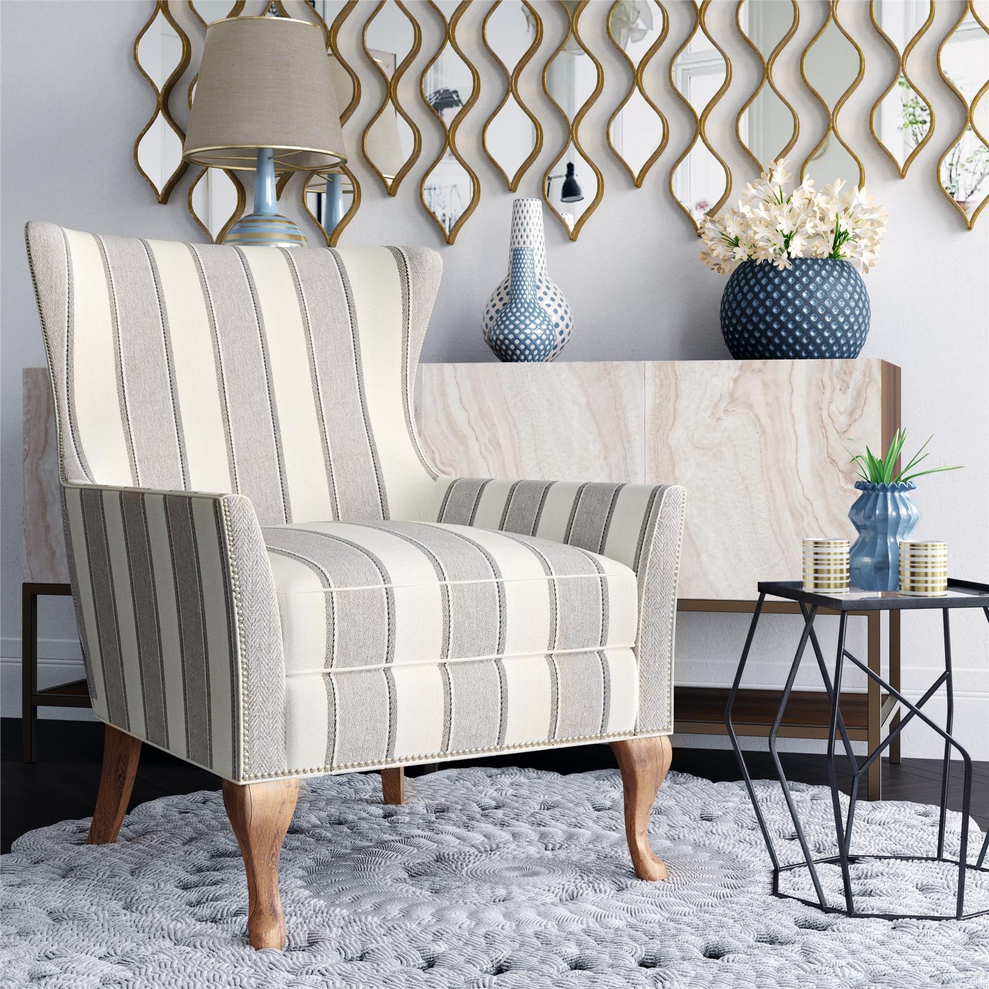Avenue Greene Terri Transitional Flared Arms Accent Chair On