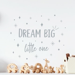 Walplus Dream Big Little One Grey Quote Kid Wall Sticker Nursery