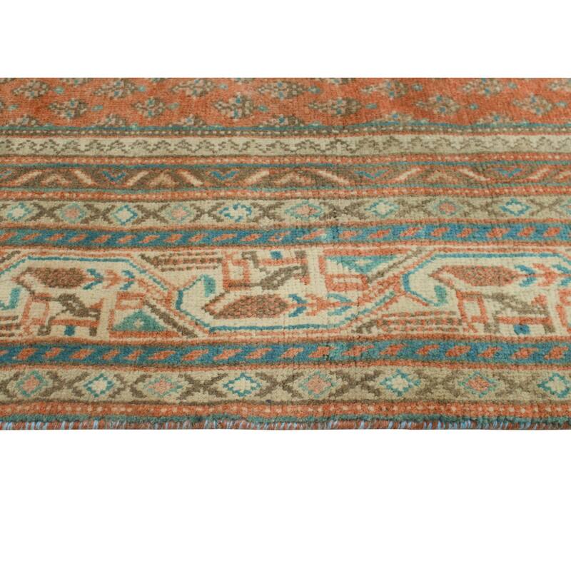 Fine Vintage Distressed Cartere Rust/Beige Rug - 6'0" x 8'6"