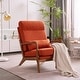 preview thumbnail 12 of 105, High Back Solid Wood Armrest Backrest Leisure Chair Accent Chair Orange-Linen