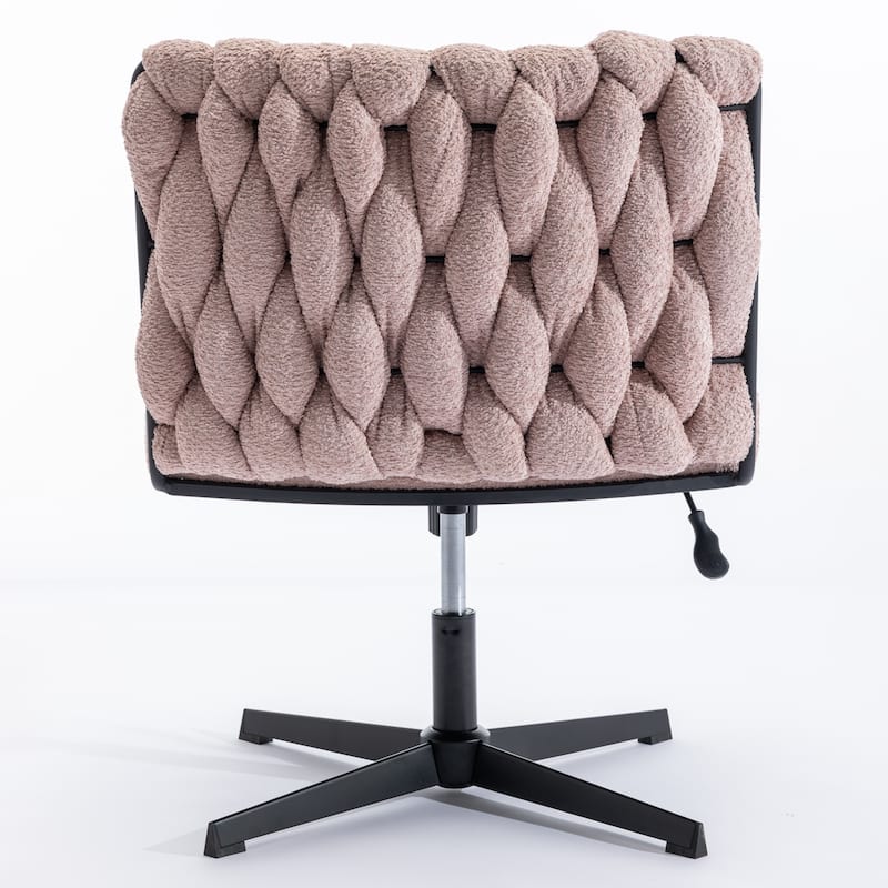 Upholstered No Wheels Armless Office Desk Chair
