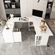 preview thumbnail 12 of 18, Electric Height-Adjustable Office Desk with Glass Cabinets & Storage