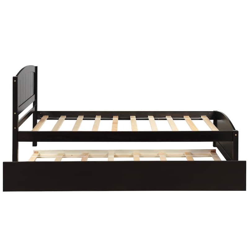 Platform Bed with Trundle Solid Construction Maximized space Health and Comfort