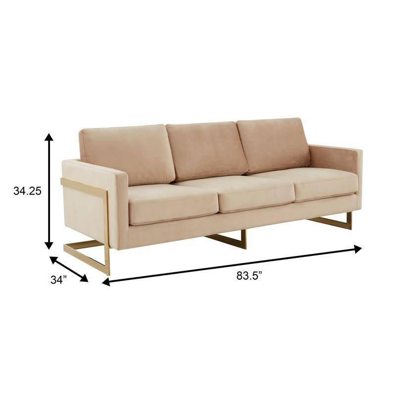 Lincoln 3-Seater Velvet Sofa with Stainless Steel Base Durable Wood Frame Pocket-Spring for Living Room Office Lounge - 83"