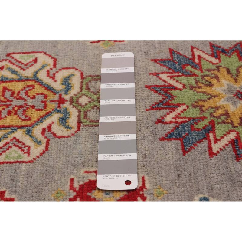 ECARPETGALLERY Hand-knotted Uzbek Ghazni Grey Wool Rug - 2'10 x 9'9