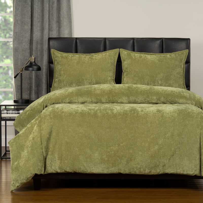Mixology Padma 4-piece Duvet Cover and Insert Set - Olive - California King