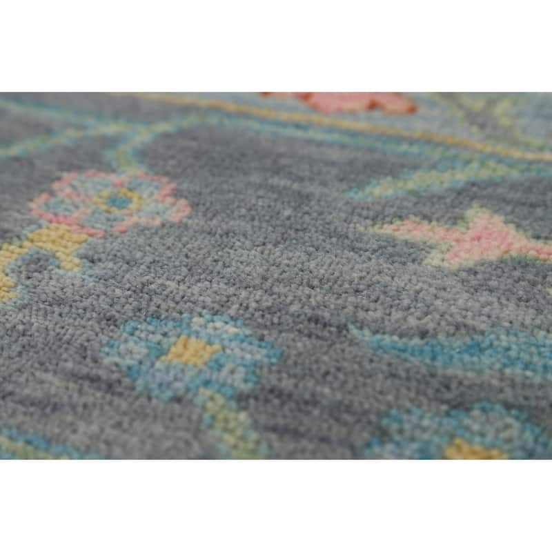 Ivory Oushak Indian Area Rug Hand-Knotted Wool Carpet - 7'9" x 10'3"