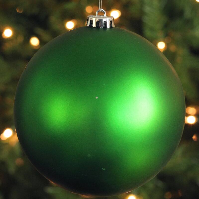 Matte Xmas Green Shatterproof Commercial Christmas Ball Ornament 12"