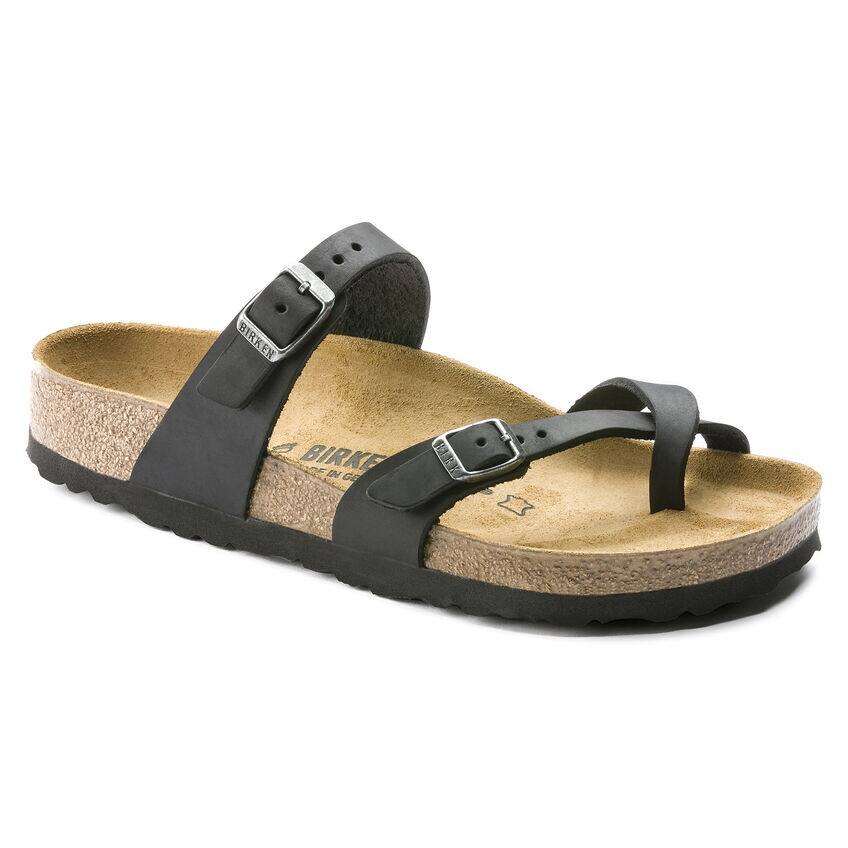 Birkenstock Mayari Womens Sandals Black Oiled Leather Regular Width 0171481 4.5