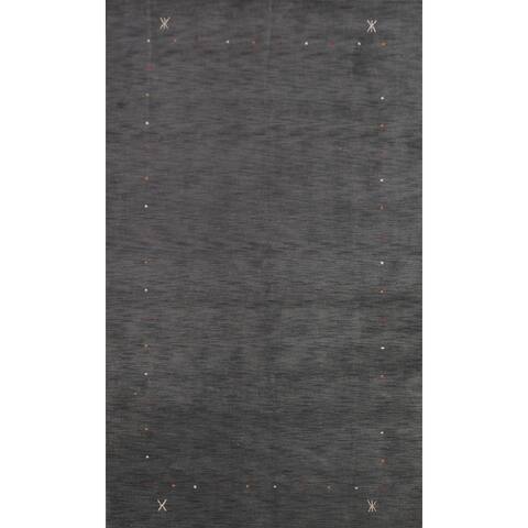 Tribal Gabbeh Oriental Wool Area Rug Hand-knotted Contemporary Carpet - 6'2" x 9'11"