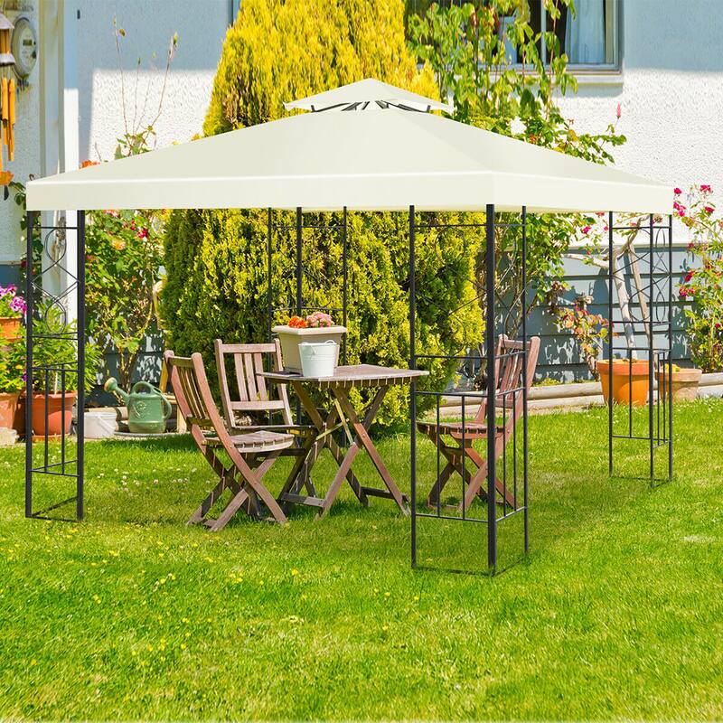 Costway 2 Tier 10'x10' Patio Gazebo Canopy Tent Steel Frame Shelter
