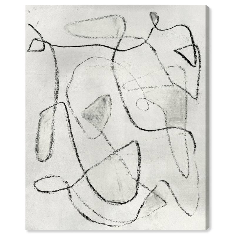 Wynwood Studio Abstract Dalinet Gray and Light Gray Modern & Contemporary Wall Art Canvas Print