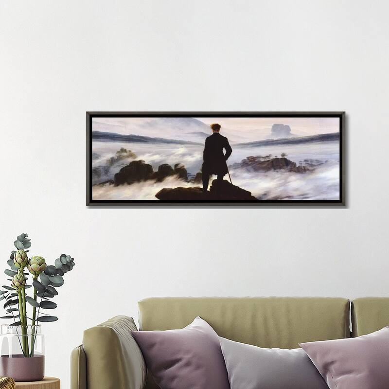 iCanvas "The Wanderer Above The Sea of Fog" by Caspar David Friedrich Framed