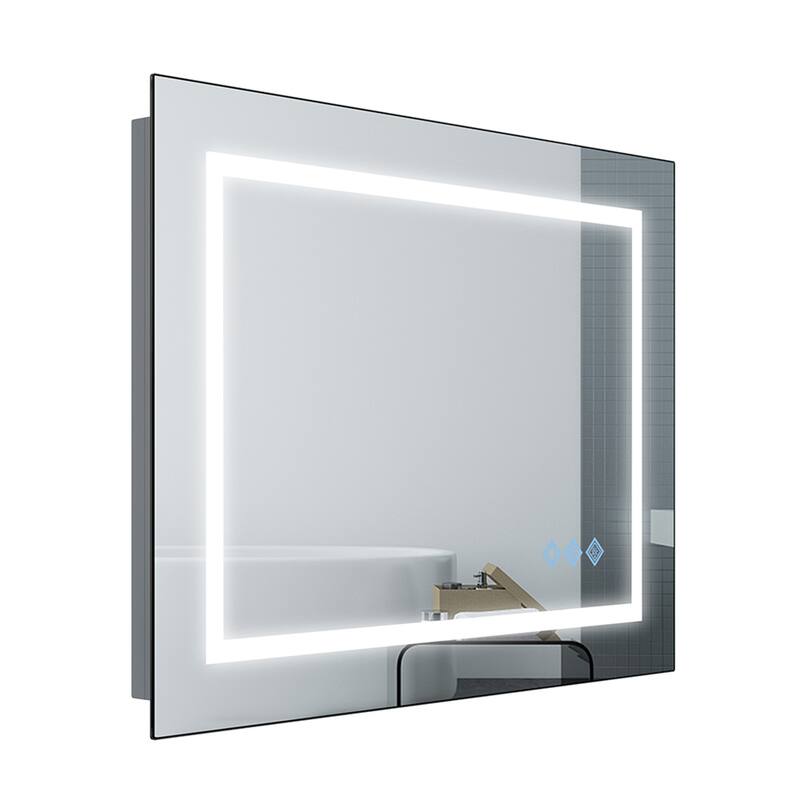 Hanging Plates Wall Mount Lighted Mirror